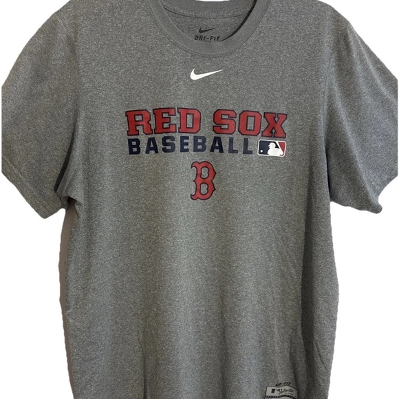 Nike Boston Red Sox Dri-Fit Gray T-shirt MLB Baseball Tee - Picture 1 of 6